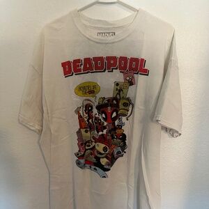 Marvel Deadpool Royalties Mens White ~~T-Shirt XL